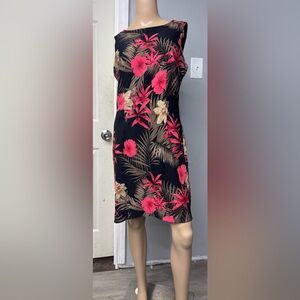dressbarn Black and Pink Floral Mini Dress